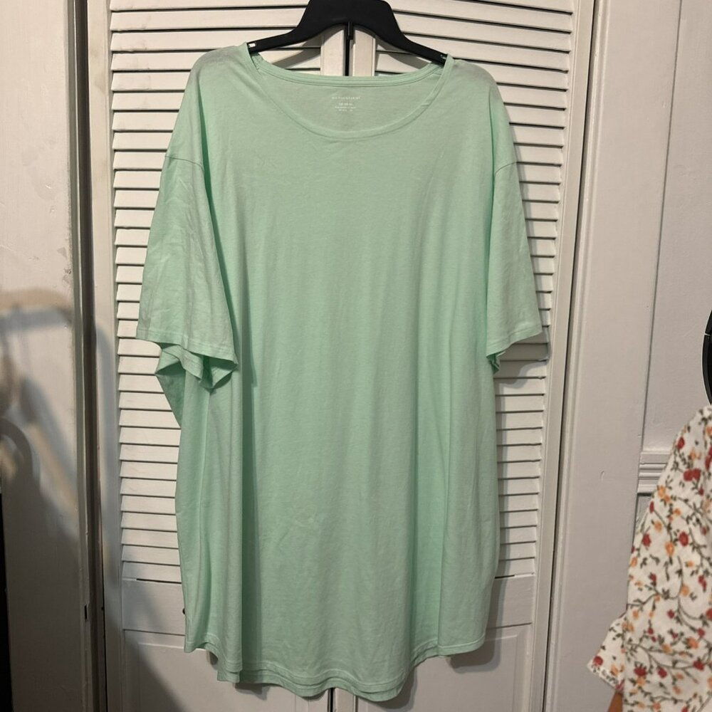 4X Pima Cotton Elbow Sleeve Teal  Tee Shirt Women’s Top